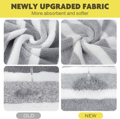 16inchx30inch 6 Pack KinHwa Microfiber Hand Towels for Bathroom Soft and Absorbent Face Towels Grey Bathroom Hand