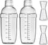 4 pcs Clear Cocktail Shaker Set, 2 pcs Plastic Bar Shaker with 2 pcs Plastic Double Measuring Jigger