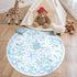 Collive Blue Bow Round Rugs for Girls, 4ft Floral Washable Circle Rug