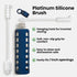 purifyou Platinum Silicone Water Bottle Cleaner Brush, Extra Long Handle 16 inch for Narrow Containers, White