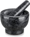 Velaze Marble Mortar and Pestle Set, 300 ml Mortar and 5.1 inch Pestle for Grinding Spices and Herbs