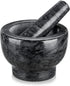 Velaze Marble Mortar and Pestle Set, 300 ml Mortar and 5.1 inch Pestle for Grinding Spices and Herbs