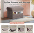 300 lbs, 17x13x13IN Ottoman with Storage, Folding Soft Fur Ottoman Foot Rest Stool with Thicker Furry Padded Seat.