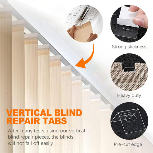 30 Sets (60 Pcs) Clear Vertical Blind Repair Tabs, Pre-Cut Kit for Vertical Blinds Replacement Slats