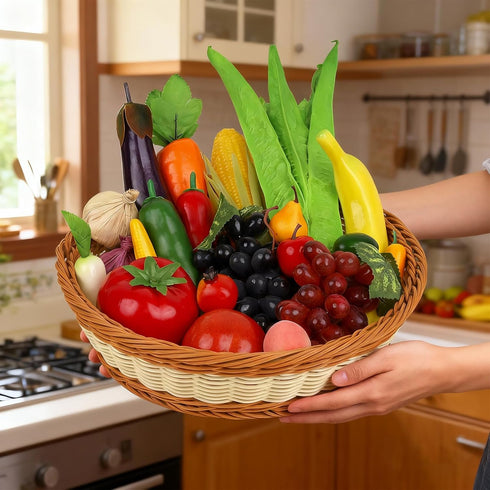 30pcs Set Woration Plastic Artificial Fruit Fake Vegetables Simulation Foam Mini Fruits Lifelike Food Model Table