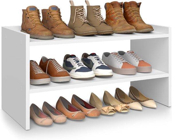 VASAGLE Shoe Rack for Closet, Stackable Shoe Organizer Shelf for Entryway, 2