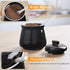 Sugar Bowl with Lid and Spoon, 12 oz Ceramic Sugar Container for Coffee Bar, Modern Kitchen Decor, Black Sugar Jar