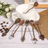 Fdit 6Pcs Vintage Carved Coffee Spoon Set, Retro Zinc Alloy Dessert Cutlery for Kitchen (Red Bronze)