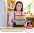 Suclain 2 Pcs Square Food Storage Container, Polycarbonate Clear with Red Lid, Commercial Kitchen Storage, 7.87 x 3.94