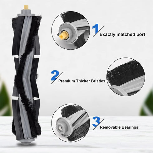 Replacement Accessories Kit for ECOVACS DEEBOT X1 Omni Turbo T10 T20, 1 Main Brush, 6 Side Brushes, 4 Filter, 4 Mop Pads