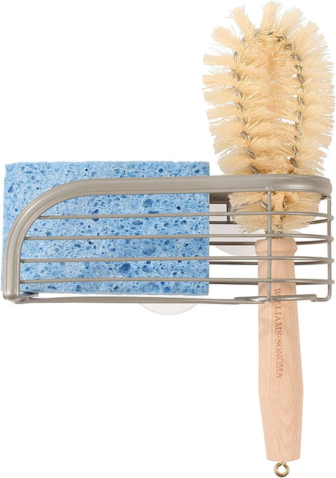 Spectrum Diversified Ashley Dish Brush & Sponge Holder for Kitchen Sink, Stylish Organizer with Suction Cups