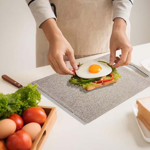 2PCS Wheat Straw Fiber Cutting Board Set for Kitchen, Eco-friendly, Non-slip, Dishwasher Safe (S+M)
