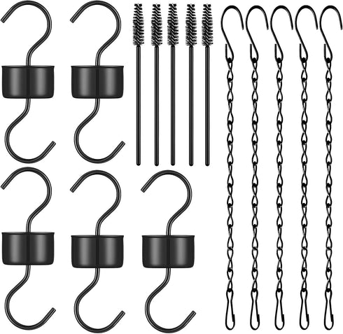 Yenmoz Metal Ant Moat Hooks, 5 Sets Feeder Hanging Chains and Brushes for Hummingbird Feeders