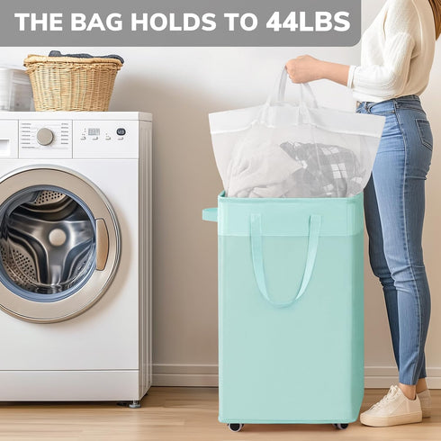 Wheels,75L Goodpick Rolling Laundry Basket with Large Collapsible Laundry Hamper with Removable Wash Bag Space