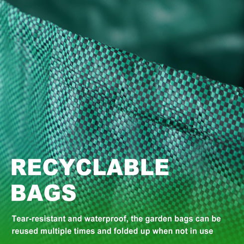 3 Packs 72 Hugeleaf Gallon Reusable Yard Waste Bags, Collapsible Leaf Bags with Reinforced Handles, Extra Large Heavy