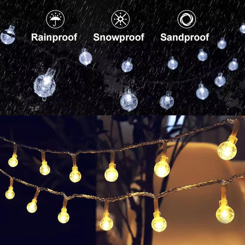GTSYDING 19.6 40 8 Bubble Globe String Lights USB Powered, FT LEDs Modes Waterproof Hanging Crystal Ball Fairy Lights