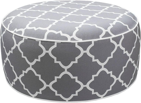 Outdoor/Indoor Inflatable Ottoman Pouf D20 xH9, All Weather Round Footstool with Handle,