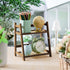 1 2 Countertop Display(Brown,10.2 Inch) Yalikop Pcs Tier Matcha Station Shelf Bamboo Coffee Mug Stand Storage Rack