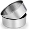 P&P CHEF Round Cake Pans Set of 2, 8 x 3 Inch Stainless Steel for Layer Birthday and Wedding Cakes, Oven Safe