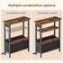 1 Creso hom Narrow Side Table with Charging Station and LED Light, End Table with Fabric Drawer, Skinny Nightstand