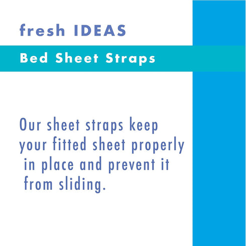 Levinsohn Fresh Ideas Bed Sheet Straps - For All Fitted Sheet Sizes, 4-Pack, White