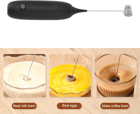 Handheld Milk Frother, Battery Operated Foam Maker, Egg Beater for Coffee, Latte, Hot Chocolate, Mini Drink Mixer