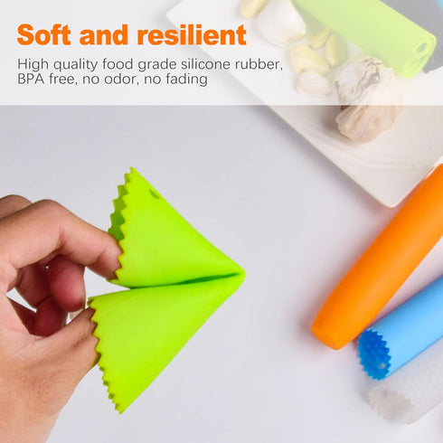 CoguZed 3pcs Silicone Garlic Peeler Tube Roller, Effortless Skin Remover, Garlic Roller, Garlic Rocker, Easy-Clean