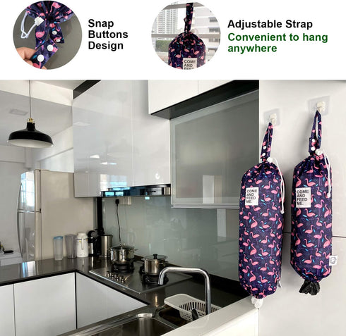 2pcs Waterproof Plastic Grocery Trash Bag Holder Shopping Carrier Holder Organizer Kitchen Storage Bag Dispenser