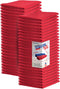 Shop Towels Polycotton Cleaning Cloth 50 Pack - Red Reusable Kitchen Towels