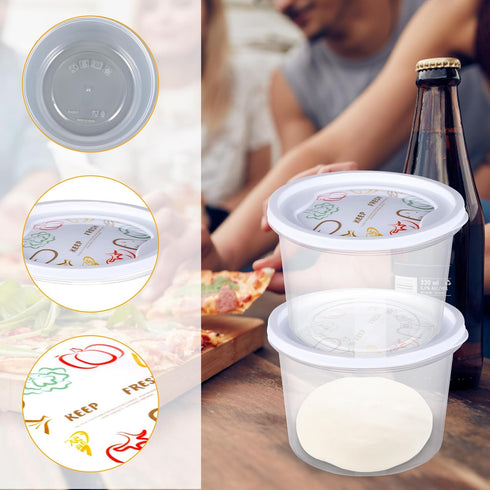 Pizza Dough Proofing Box, Set of 12 Stackable Containers with Lid for Family Size Dough