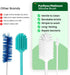 purifyou Platinum Silicone Water Bottle Cleaner Brush, Extra Long Handle 16 inch for Narrow Containers, White