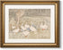 ARPEOTCY Vintage Gold Framed Wall Art, Farmhouse Nursery Duck Paintings, Rustic Canvas