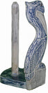 WorldBazzar Hand Carved Pelican Paper Towel Holder Wood Carving Nautical Statue Kitchen Gadget
