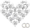 60 Pieces Memorial Balloons, Funeral Hearts Shape Latex Balloons with 2 Rolls White Ribbons