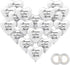 60 Pieces Memorial Balloons, Funeral Hearts Shape Latex Balloons with 2 Rolls White Ribbons