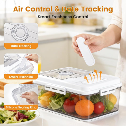 Counter 2 Pack Dynta Bread Box for Homemade Bread, Bread Storage Container for Kitchen Airtight, Time Recording Bread