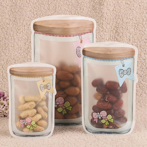 Enkrio 20 Large Reusable Mason Jar Zipper Bags, Airtight Seal Saver for Seeds, Candy, Biscuits, Spices (20Pcs)