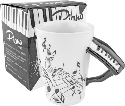 Fairly Odd Novelties Ceramic Black & White Piano Coffee Mug, One Size, White