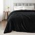 BEDELITE Fleece Blankets Queen Size, Luxury Plush Cozy Fuzzy Black Blanket 90x90 Inches, Super Soft Warm Lightweight