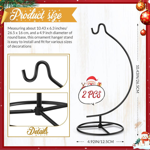 2 Pack 10.43" Baderke Ornament Display Stand, Height Ornament Hanger, Air Plant Holder Terrariums Hanging Stand Crystal