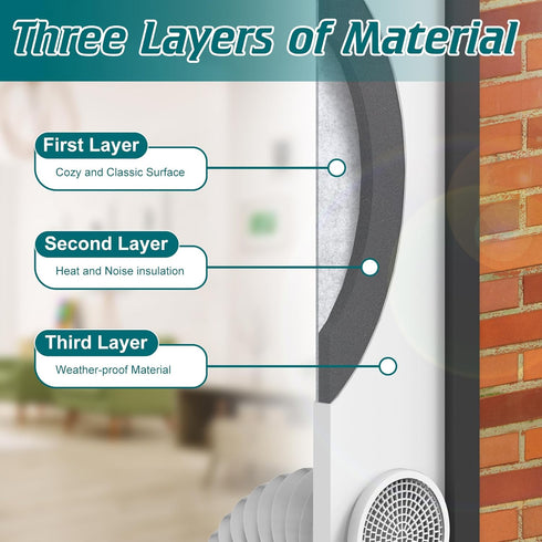 Portable Air Conditioner Window Kit with Foam Insulation, Adjustable Seal Panels for AC Hose, Fits Single Double Hung