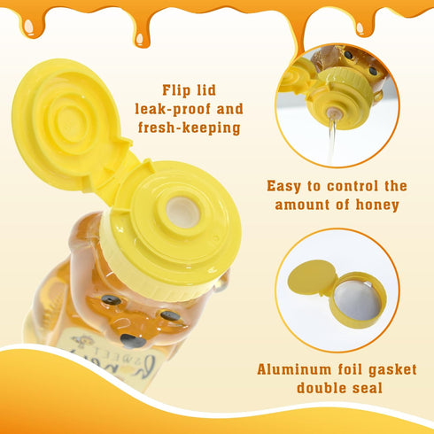 MOLADRI 18 Pack 5 Oz (150 ml) Plastic Bear Honey Bottle Jars, Empty Fluid Honey Squeeze Container with Flip-lid