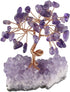 mookaitedecor Amethyst Crystal Tree with Cluster Crystals Base, Bonsai Money Tree for Wealth and Luck