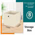 Black Fabric Storage Bins, 11 Inch Foldable Cube Baskets with Handles for Organizing Home, Toys, Clothes, Set of 8