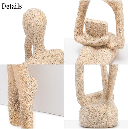 Set 3 Gold Home Decor Thinker Statue Accents, of Thinker Sculptures Office Decor Modern Abstract Resin Decoration on