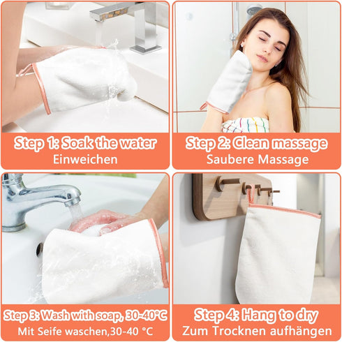 PHOGARY 8 Pack 6x9in Microfiber Wash Mitts for Face Body, Super Soft Absorbent Coral Fleece Facial Cloths Bath Shower