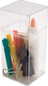 Pioneer Plastics 048C Clear Large Rectangular Plastic Container, 3.75" W x 3.75" D x 8.25" H, Pack of 2