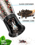 CIRCLE JOY Manual Salt and Pepper Grinder Set - Refillable Shakers with Ceramic Blades, Adjustable Coarseness, BPA-free