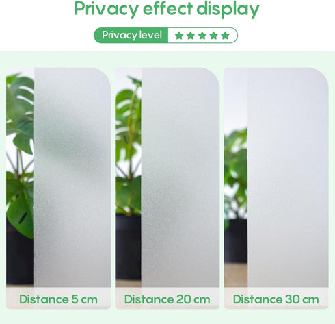 Coavas Window Privacy Film, Frosted Glass Window Clings, Decorative Bathroom Door Window Coverings