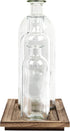 Creative Co-Op Set of 5 Vintage Bottle Vases on Wood Tray